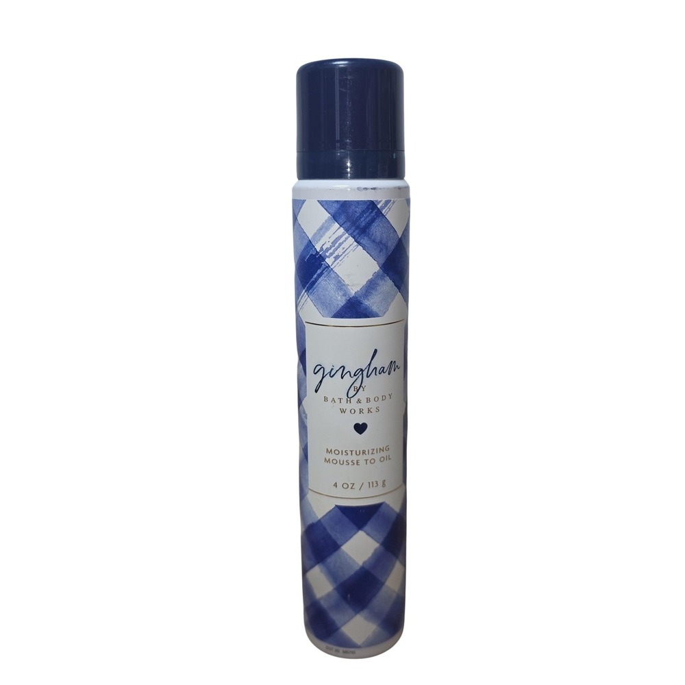 Bath & Body Works Gingham Moisturizing Mousse To Oil 4oz Body Oil Blue Women